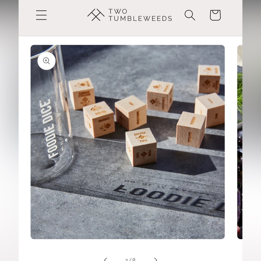 Foodie Dice Game Set with Glass Container